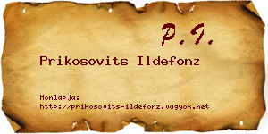 Prikosovits Ildefonz névjegykártya